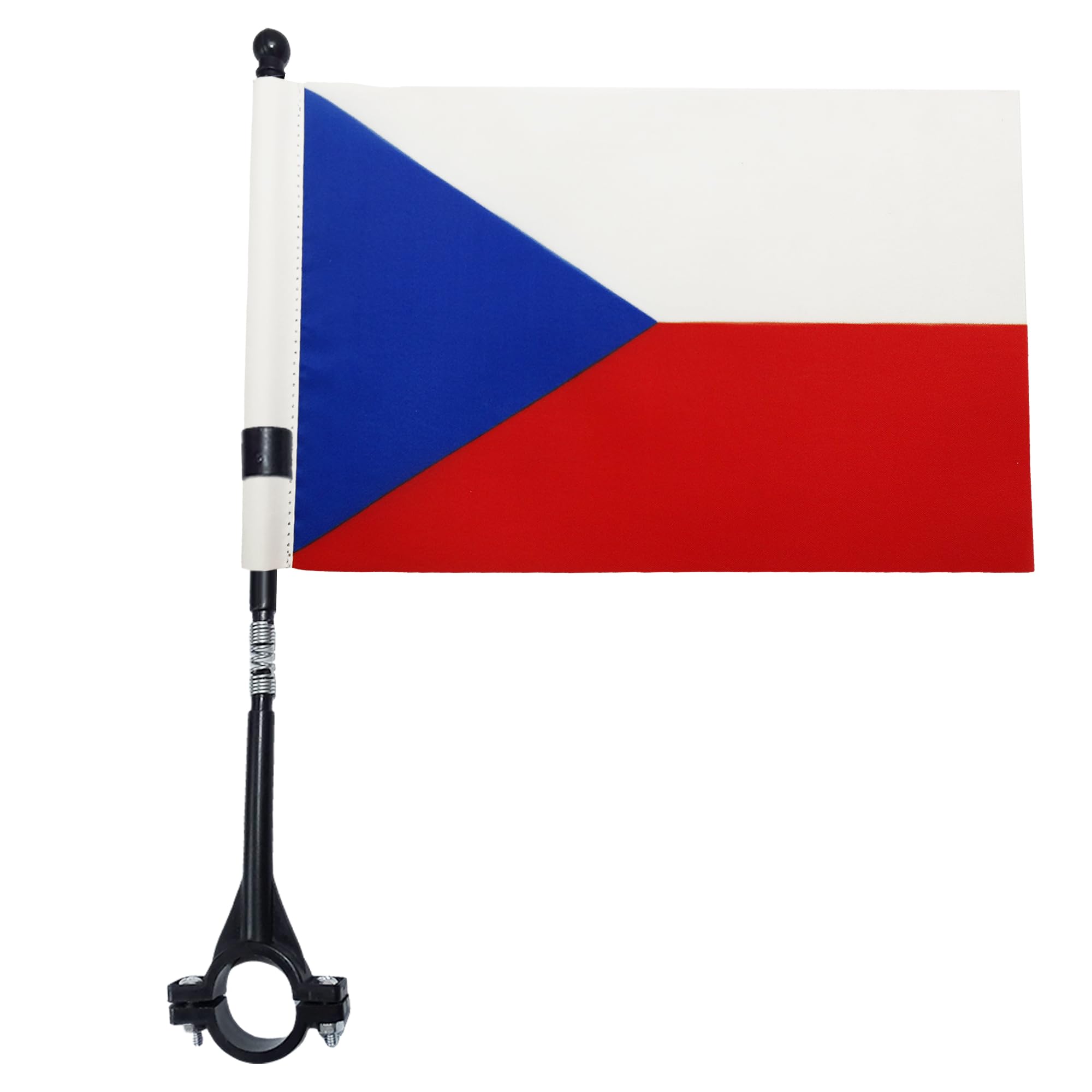 AZ FLAG - Czech Republic Bike Flag 4'' x 6'' - Czech Bicycle Flag 100% Polyester 21 x 14 cm - Mini Banner with 12'' Black Plastic Pole