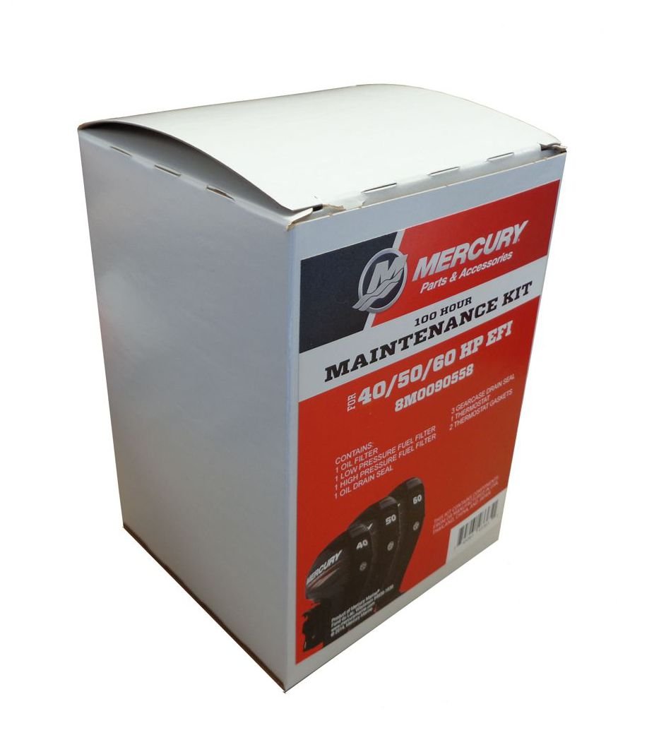 Amazon.com: OEM Mercury 100 Hour Maintenance Kit for 40, 50, 60 HP EFI  Outboards 8M0090558: Sports & Outdoors