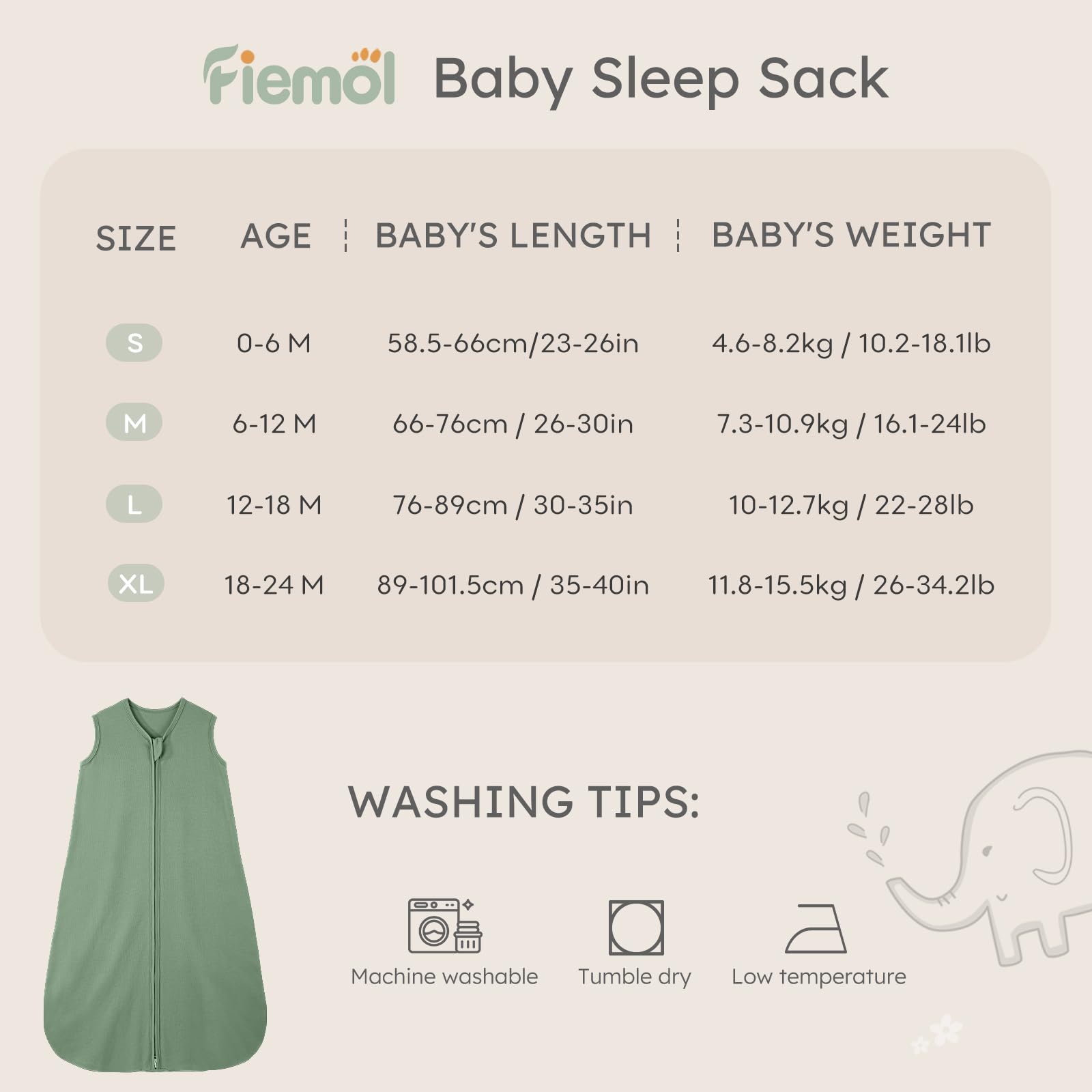 FIEMOL Baby Sleep Sack 6-12 Months, 100% Cotton Sleeping Sack for Newborn and Infant, 3 Pack Baby Wearable Blanket, 0.5 Tog Lightweight Double Zipper Sleep Bag Cyan