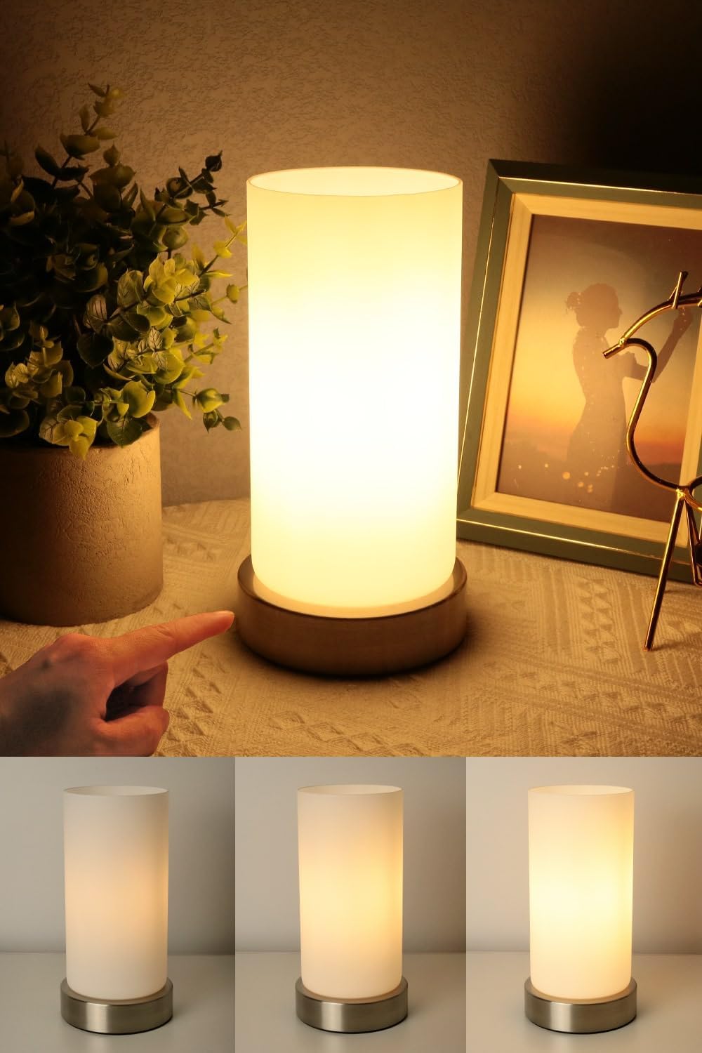 HSLighting Bedside Lamp Touch Control Night Light 3-Level Dimmable