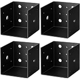GBGS 4 Pack 4x4 Pergola Wall Mount Bracket,Black | 11 Gauge(3 mm Thick)