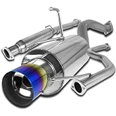 Spec-D Tuning 4" Burnt Tip Exhaust Catback System | For 1992-2000 Honda Civic 2/4Dr Ex Si