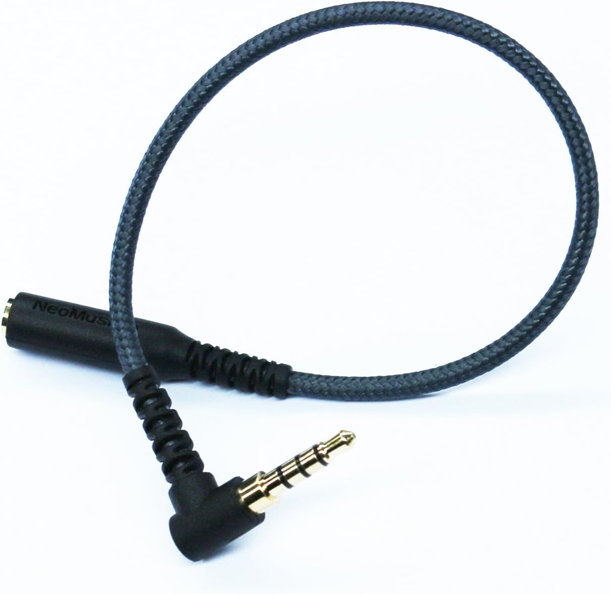 KetDirect 150cm(4.5ft) Right angle 4 pole 3.5mm 1/8 inch male to 4 pole 3.5mm 1/8 inch Female Stereo Audio headphone earphone Extension Cable adapter Cord Tangle-Free Braided wire - Image 4
