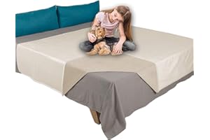 Ameritex Pet Bed Blanket Reversible 100% Waterproof Velvet Super Soft for Sofa and Bed (82x102 Inches, Cream+Beige)