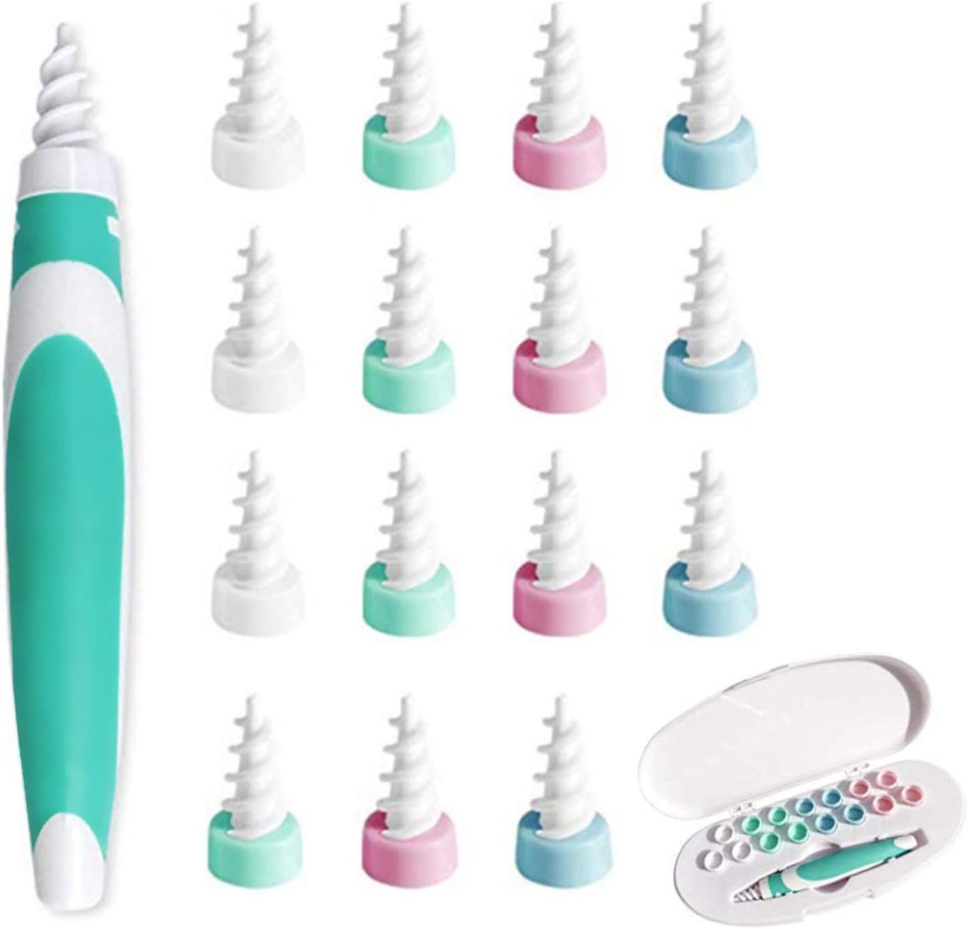 Ear Cleaner, Joyhoop Ear Wax Remover, Q Twist Ear Cleaner with 15pcs Replacement Heads, Storage Box for Adults and Kids