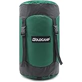 GoldCamp Compression Sack, 40% More Storage! 18L/30L/43L/49L/65L Compression Stuff Sack, Waterproof & Ultralight Sleeping Bag Stuff Sack - Space Saving Gear for Camping, Hiking (Green, XXXL)