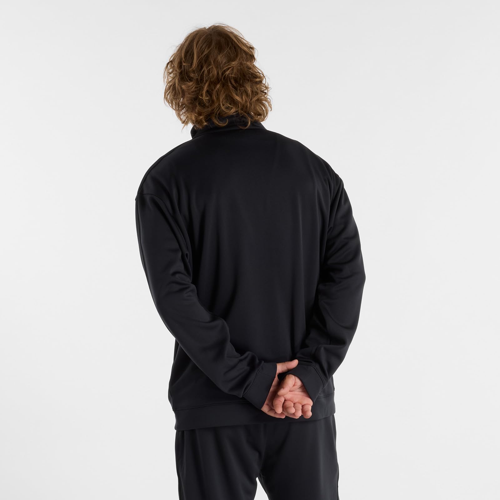 New Balance AMJ51503 Men's Knit Track Jacket, Jersey, Club Activities, BK (Black)