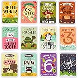 Mushy Moments Baby Milestone Photo Cards Gift Set. Complete with Keepsake box and infographic. New Baby / Baby Shower Gift.