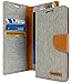 GOOSPERY Canvas Wallet for Samsung Galaxy S7 Edge Case (2016) Denim Stand Flip Cover (Gray) S7E-CAN-Gry