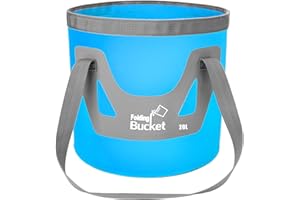 1-2 Pack 20L Upgraded Collapsible Bucket Water Storage Container Portable Bucket Folding Wash Basin for Washing Traveling Cam