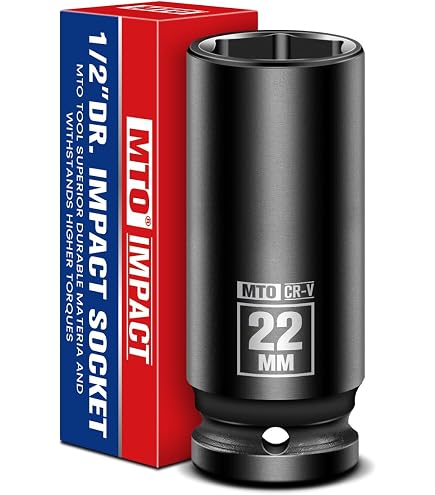 MTO 1/2" Drive 22mm Deep Impact Socket – 6-Point CR-MO Steel Socket, Anti-Corrosion Coating, For Heavy-Duty Use - View #11