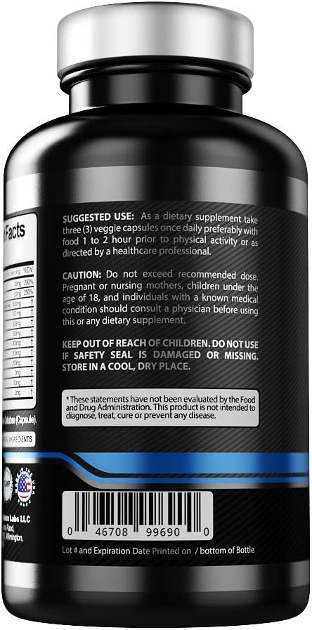 Ultimate AlphaX Male Enhancing Pills- Super Strength Enlargement Booster For Men- Professional Grade All Natural Vegan Supplement- Size, Energy, Mood, Stamina & Endurance Support- Made in USA, 90 Caps: Health & Personal Care