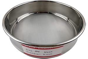 LABALPHA 100 Mesh Lab Sieves, #100 Mesh Test Sieve, 8'' Diameter, 304 Stainless Steel Wire Cloth (0.15mm)