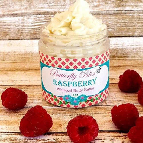 Raspberry Whipped Body Butter, natural lotion, organic, 4oz jar, made with shea butter, mango butter, coconut oil, almond oil