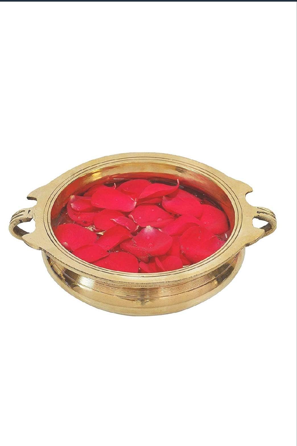 POOJA ECOMMERCE Original Brass Decorative Bowl 330 grams (6 x 6 x 2.5 Inch, Gold)