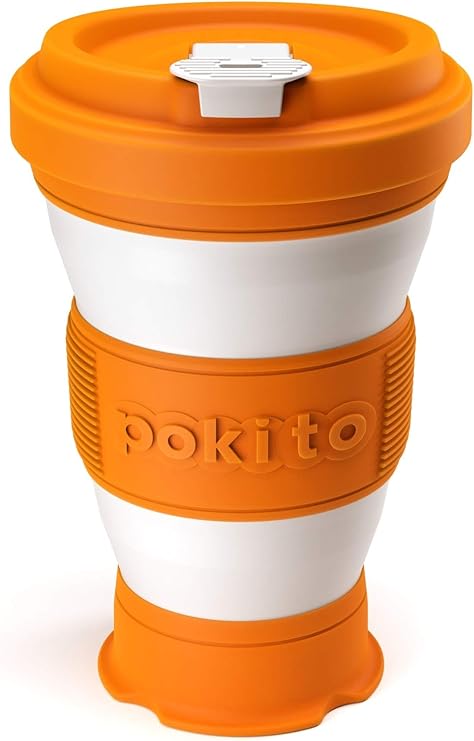 Trinkbecher Fur Kaffee Und Andere Getranke Von Pokito Super Faltbarer Becher Kaffeebecher To Go Mit Deckel Fur Unterwegs Auto Outdoor Camping Robust Wiederverwendbar Auslaufsicher Orange Amazon De Kuche Haushalt