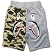 Athletic Pants Shark Pattern Camouflage Stitching Shorts Men Drawstring Black Sports Shorts