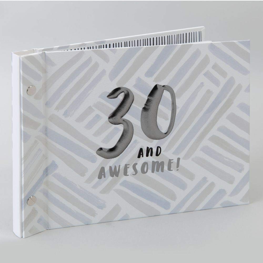 Luxe Birthday Guest Book With Photo Album by Hotchpotch - Grey 30th
