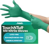 Ansell TouchNTuff 92-600 Nitrile Gloves Purple? Green Large 100