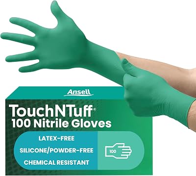 Ansell TouchNTuff 92-600 Nitrile Gloves Purple? Green Large 100