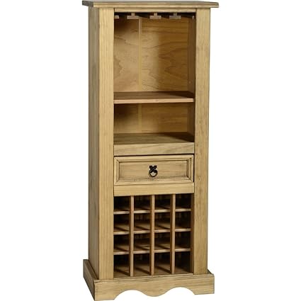 Pine Wine Rack Solid Mexican Pine Shelving Storage Cabinet Corona