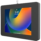 Locking iPad Wall Mount - CTA Anti-Theft Small Locking Tablet Enclosure w/ Key Lock &amp; Interior Cable Routing for iPad Mini 1, 2, 3, 4, 5, 6, Samsung Tab A 8&Prime;, Lenovo Tab E8 - Black - (PAD-PSWB)