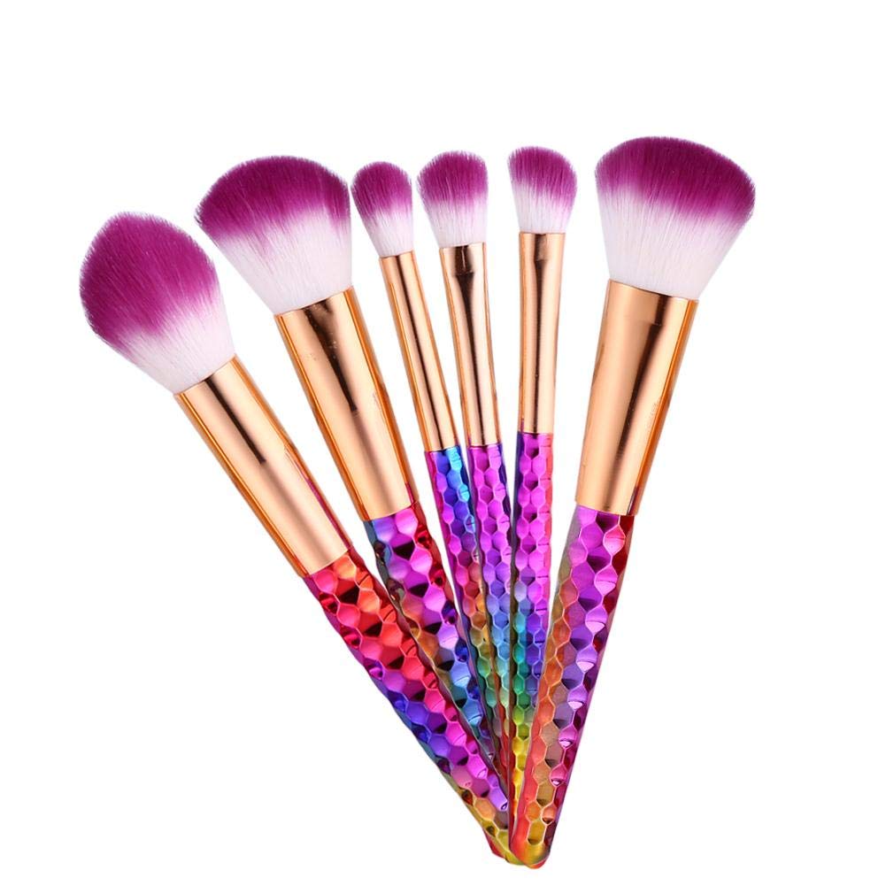 Makeup Brushes, 6PCS/Set,Premium Cosmetic Brushes Colorful Make Up Brush Kits Foundation Blending Blush Concealer Eye Shadow Face Powder Brush Make Up Brushes Set