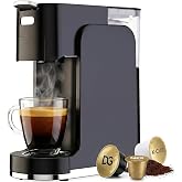 Uiifuidy Single Serve Coffee Maker, 4 in 1 Hot and Iced Coffee Machine | 20-Bar Espresso Coffee Maker for K Cup Pod, Ground, NES Original and DG Pod, Customizable Brew Volume, 3-Second Heat Up
