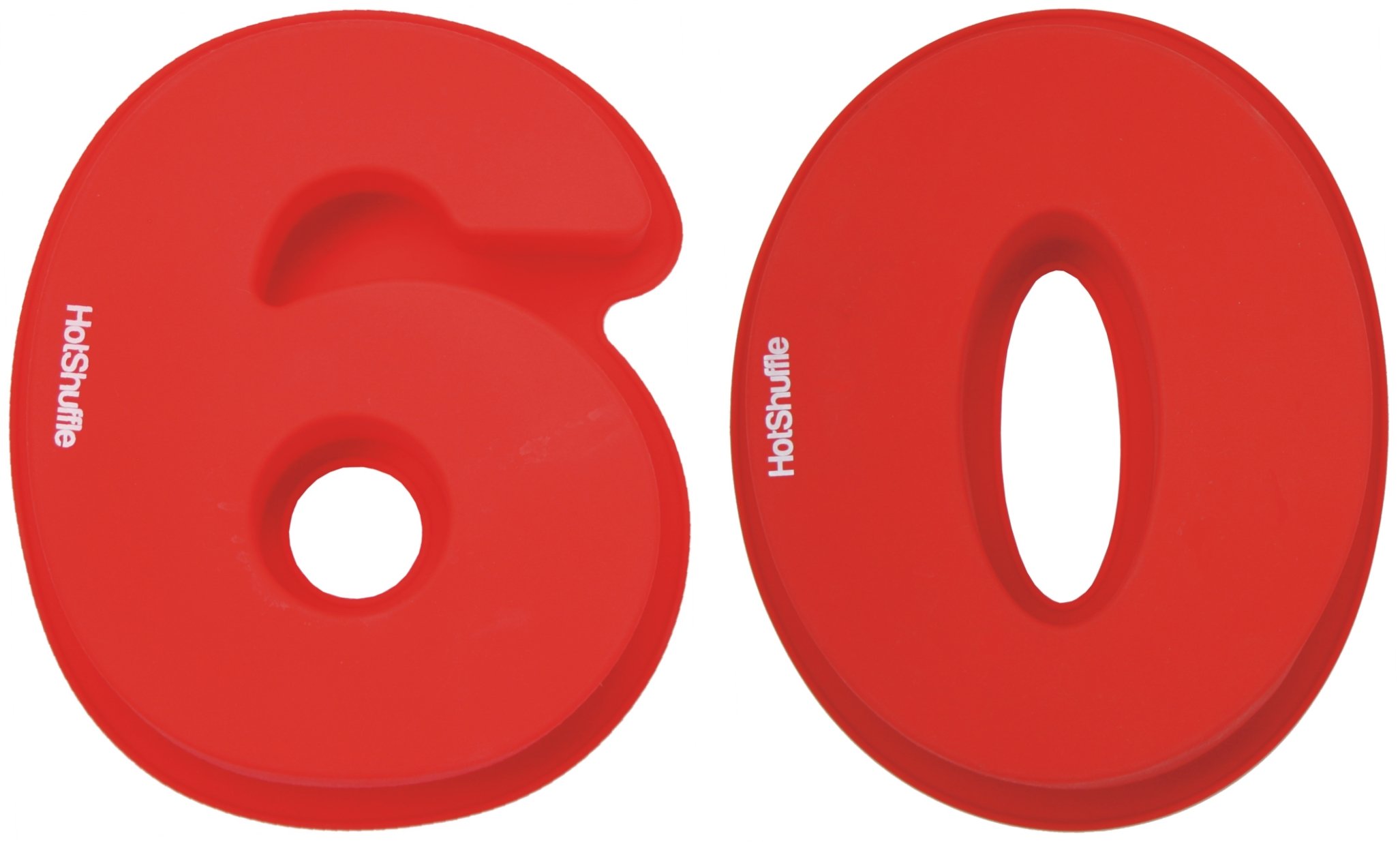 HotShuffle Large Silicone Number 60 Cake Tin Mould 60th Birthday Diamond Wedding Anniversary 6 0