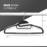KEPLIN 20-Pack Non Slip Hangers with 360 Swivel Tie Organizer Slimline Black view 2
