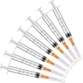 20 Pack 2.5ml Plastic Disposable Lab Utensils with 25Ga 1 Inch, Individually Packaged