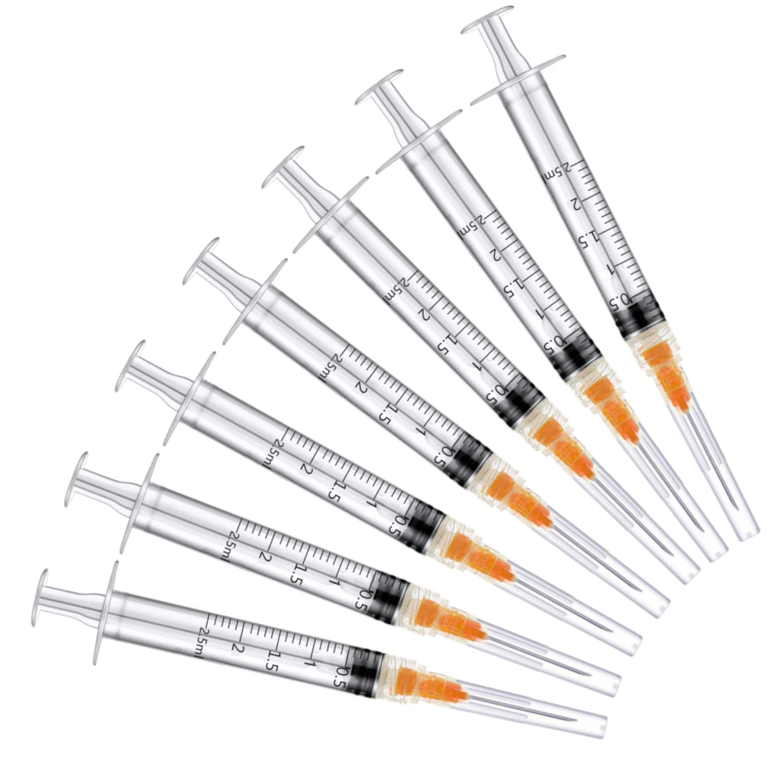 Photo 1 of 20 Pack 2.5ml Plastic Disposable Lab Utensils with 25Ga 1 Inch, Individually Packaged