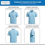 Under Par Men’s Golf Polo Shirts 2 Pack Charcoal Sky XL Breathable UV Moisture view 6