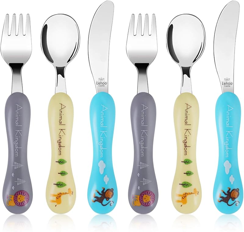 Lehoo Castle 6 Pcs Toddler Utensils Stainless Steel Cutlery Set 2 Spoons 2