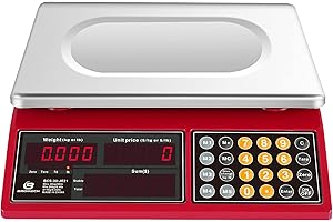 BROMECH Price Computing Scale 66lb Digital Rechargeable Commercial Weight for Produce Food Meat Fruit Vegetable with Dual Large Display, Give Change Function and 5 Direct Plus Included, Not for Trade