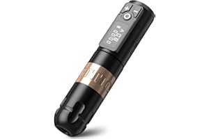 Ambition Soldier Rotary Battery Pen Tattoo Cartridge Machine with 2400mAh Power Japan Coreless Motor Digital LED Display Tattoo Equipment Supply for Professionals and Beginners Tattoo Artists