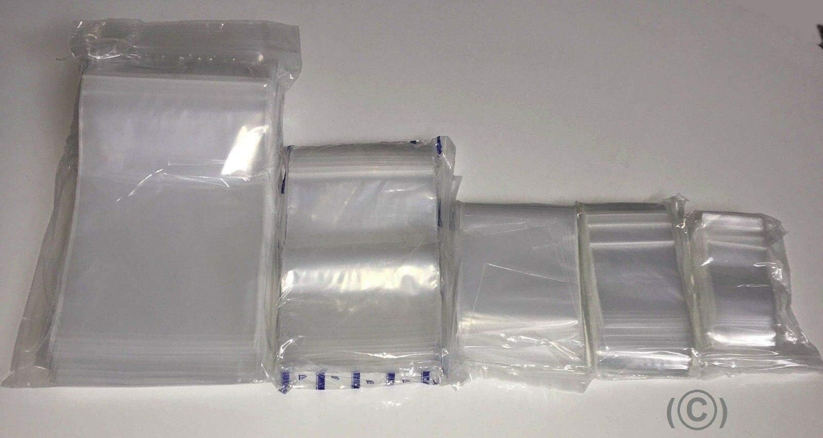 Tezraftaar® 100 6"x9" Grip Seal Bags Self Resealable Mini Grip Poly Plastic Clear Zip Lock