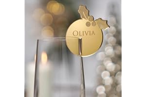 Personalised Wedding Name Place Cards Custom Mirror Acrylic Name Drink Tags Charms for Cocktail Glass Marker Decor (10Pcs)