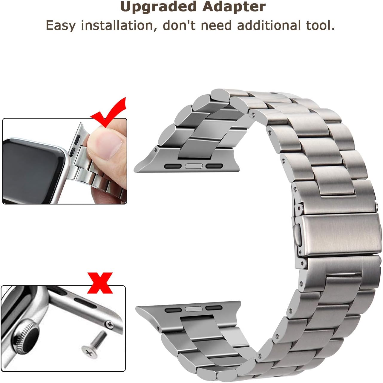 Tasikar Straps Compatible with Apple Watch 42mm(Series 10/11) 41mm 40mm 38mm Premium Stainless Steel Metal Strap Compatible for Apple Watch SE Seires 11 10 9 8 7 6 5 4 3 2 1 - Image 5