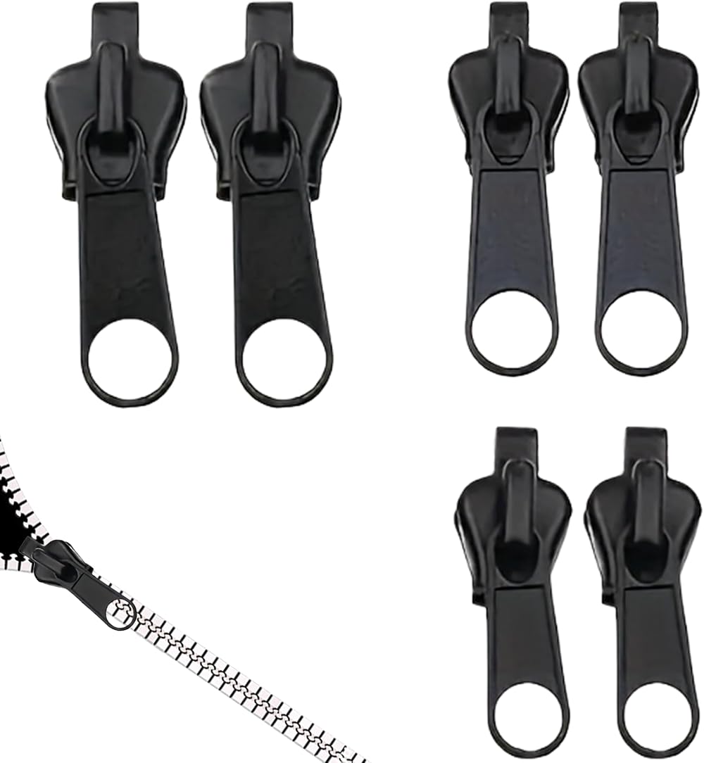 Vierone 6PCS Zipper Pull Replacement Kit - Easy Install, 3 Sizes #3/5/8
