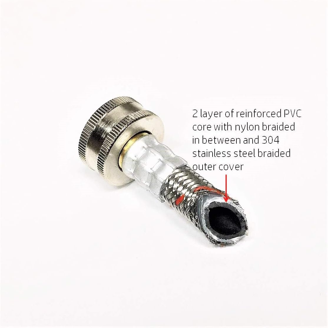 2-Pack Premium Stainless Steel Washing Machine Hoses - 5 FT No-Lead Burst Proof Red and Blue Lined Water Inlet Supply Lines - Universal 90 Degree Elbow Connection - 10 Year Warranty - - 