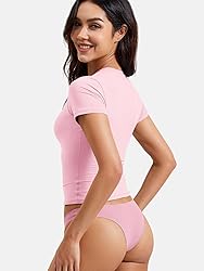 YEOREO Women Fitted Workout Tops Short Sleeve