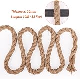 Tenn Well 20mm Jute Rope 33Ft Brown Thick Garden Twine for Cat Scratcher Decor view 3