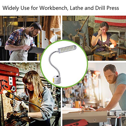 JANSANE Sewing Machine Light LED Lighting (30LEDs) Portable Multifunctional Flexible Gooseneck Arm Work Lamp with Magnetic Mounting Base for Workbench Lathe Drill Press
