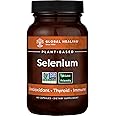 Global Healing Selenium 200mcg, Selenium Supplement with Organic Ingredients, Antioxidants for Thyroid Support and Immune Hea