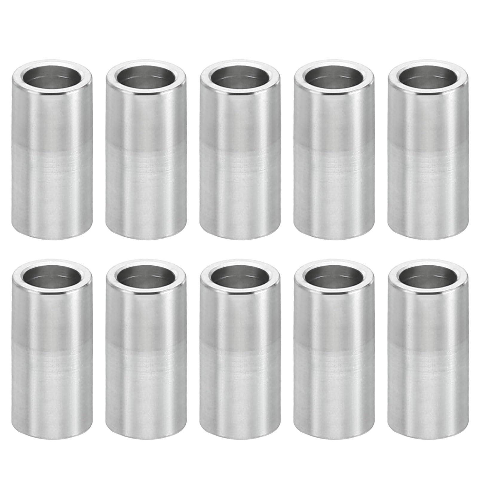 PATIKIL M4 Aluminum Spacers, 10 Pcs Metal Spacer Aluminum 4.1mm ID x 6mm OD x 12mm L Aluminum Spacer Screw Standoff Round for 5/32inch or M4 Screw Bolts