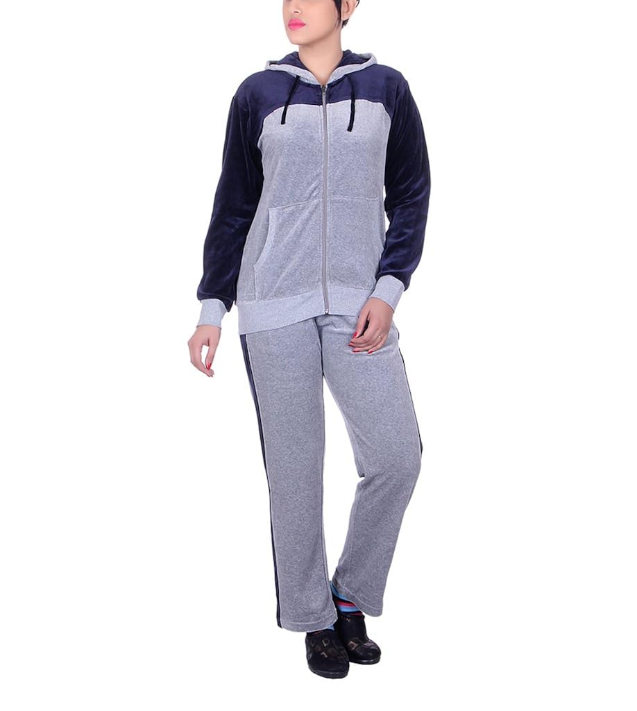 vivid bharti style hood cotton velvet/shearing tracksuit