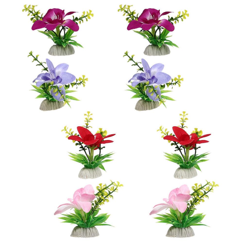 HOMSFOU Japanese Sushi Plate Decoration 8pcs Fake Orchid Japanese Style Sushi Sashimi Serving Plate Ornament Fish Tank Landscape Table Decoration