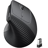 UGREEN 2.4G Mouse Wireless Vertical Ergonomic Mouse, Adjustable DPI Office Cordless 6 Buttons, Computer Mouse with 1000/1600/2000/4000 DPI for Windows/Mac OS etc