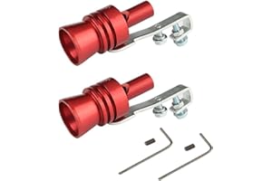 Jawmoy Pack-2 Car Turbo Whistle, Aluminum Turbo Sound Whistle Exhaust Muffler Sound Booster, 4.05" x 2.32" Car Roar Maker Tail Pipe Whistle for Most Cars, Motorcycles (Red)